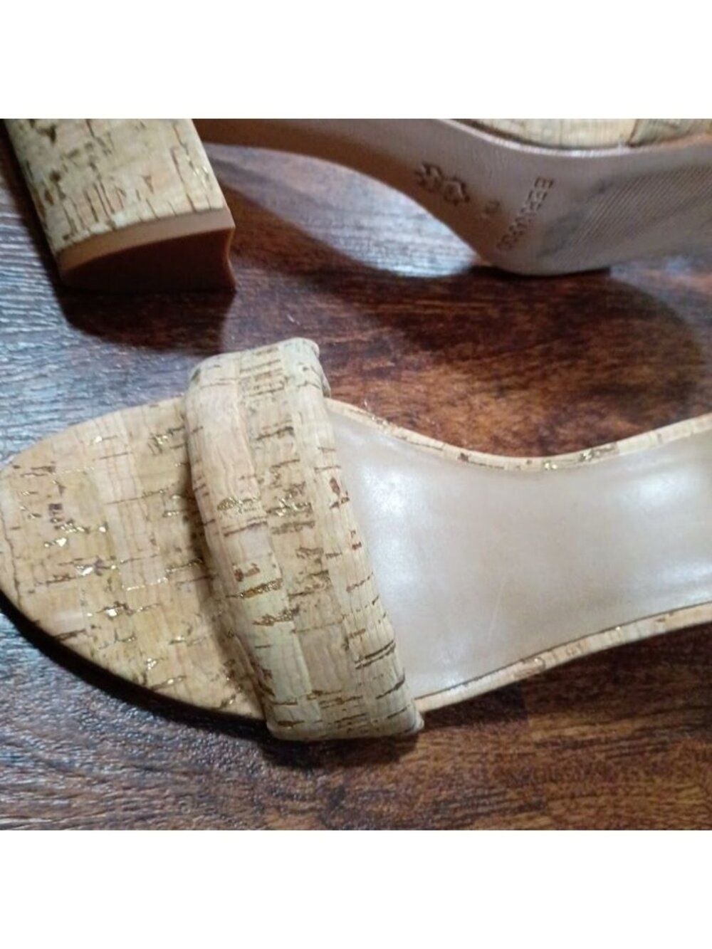 Bernardo Womens Cork Block Heel Ankle Strap Sandals 11M - Picture 5 of 11